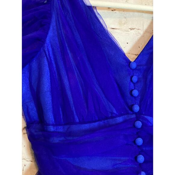 Wayward Fancies eShakti Dress Womens Medium Cobalt Mesh Dark Romantic Boho - Picture 4 of 16